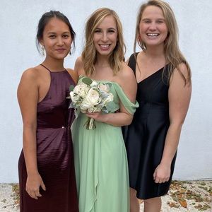 Teal handmade floor-length dress